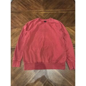 Oakley Crewneck Sweatshirt Mens 2XL Red Tonal Logo Custom Fit Pullover |K1
